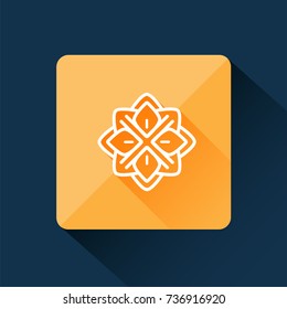 Abstract icon in flat design style with long shadow.