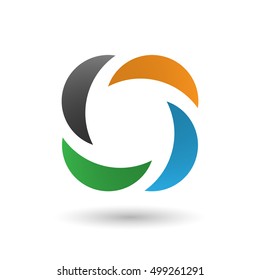 Abstract icon of four elements. Contains transparent objects.