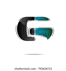 abstract icon g letter logo sign isolated background vector