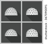 Abstract icon geodesic dome. Vector flat illustration.