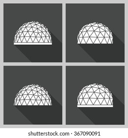 Abstract icon geodesic dome. Vector flat illustration.