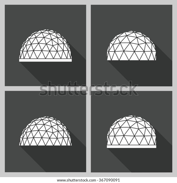Abstract\
icon geodesic dome. Vector flat\
illustration.