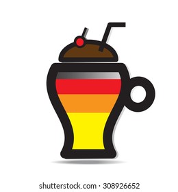 Abstract icon of glass with a cocktail in pop-art style , vector EPS 10.