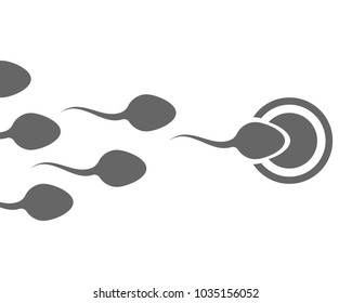 abstract icon goal , sperm vector icon, Vector background sperm that runs towards the egg, Competition concept