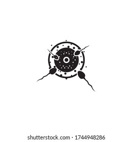objetivo de icono abstracto   icono del vector esperma Espíritu de fondo del vector que va hacia el concepto de la competencia de huevos