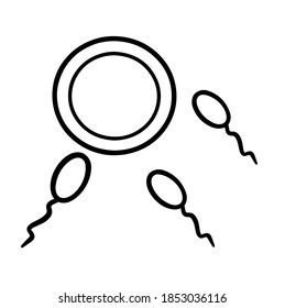 Abstract icon goal , sperm vector icon, Vector background sperm that runs towards the egg, Competition concept