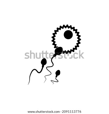 abstract icon goal , sperm vector icon, Vector background sperm that runs towards the egg, Competition concept