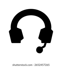 Abstract icon of headphones and mic, symbolizing remote assistance