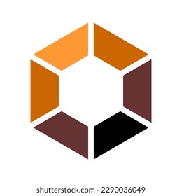 Icono abstracto en forma de hexágono. Elemento de diseño geométrico. Arte vector.