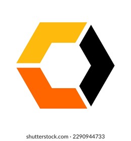 Icono abstracto en forma de hexágono. Elemento de diseño geométrico. Arte vector.