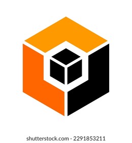 Abstract Icon in Hexagon Shape. Geometric Design Element. Vector Art.