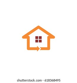 abstract  ICON HOUSE WITH ARROW