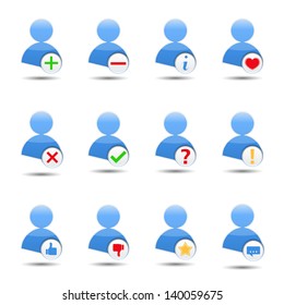 Abstract icon of a human with different symbols, vector eps10 illustration