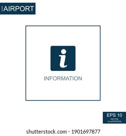Abstract icon of information desk on the topic of airport - Vector illustration