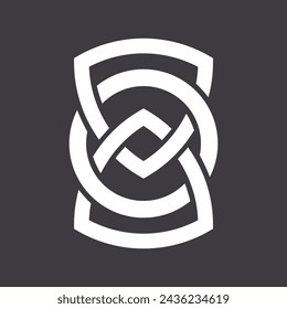 Abstraktes Symbol isoliert auf schwarzem Hintergrund. Vektorgrafik.