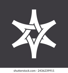 Abstract icon isolated on black background. Vector illustration.