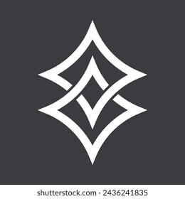 Abstract icon isolated on black background. Vector illustration.