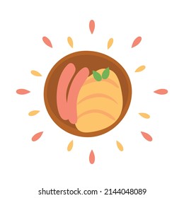 Abstract icon juicy mashed potatoes with splashes on a white background - Vector illustration