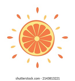 Abstract icon juicy orange with splash on white background - Vector illustration