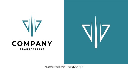 abstrakter Icon Buchstabe V Dreieck-Vektorgrafik