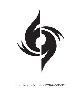 Abstract icon like a fire. Vector isolated on white backround