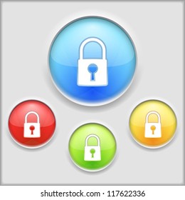 Abstract icon of a lock, vector eps10 illustration