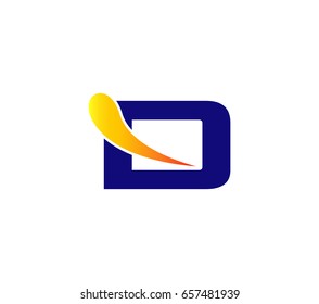 Abstract icon logo for letter D
