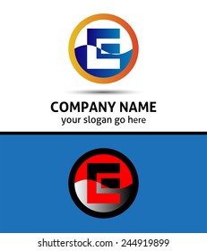 Abstract icon logo for letter E 