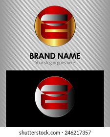 Abstract icon logo for letter E 