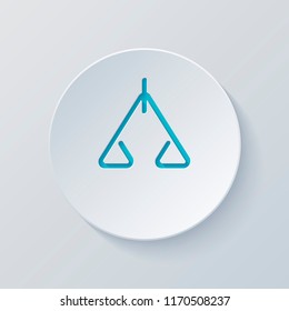 abstract icon or logo of scale. Cut circle with gray and blue layers. Paper style