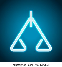 abstract icon or logo of scale. Neon style. Light decoration icon. Bright electric symbol