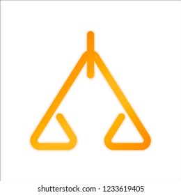 abstract icon or logo of scale. Orange sign with low light on white background
