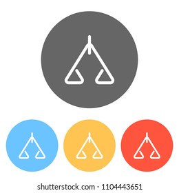 abstract icon or logo of scale. Set of white icons on colored circles