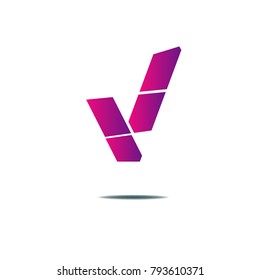 abstract icon logo v letter sign isolated on white background
