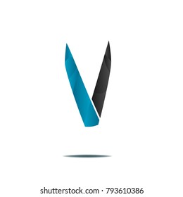 abstract icon logo v letter sign isolated on white background