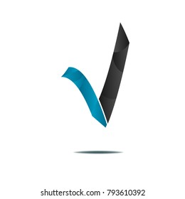 abstract icon logo v letter sign isolated on white background