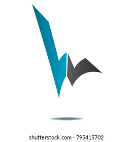 abstract icon logo w letter symbol illustration isolated