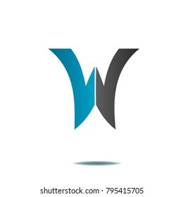 abstract icon logo w letter symbol illustration isolated