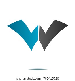 abstract icon logo w letter symbol illustration isolated