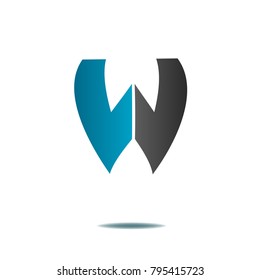 abstract icon logo w letter symbol illustration isolated