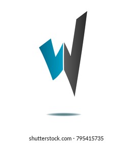 abstract icon logo w letter symbol illustration isolated