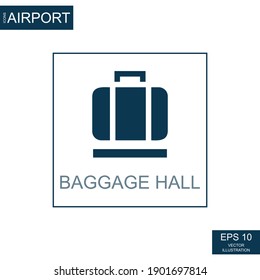 Abstract icon luggage on the theme of airport - Vector illustration