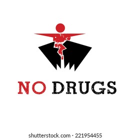 Abstract icon man released of drugs. Vector