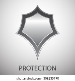Abstract icon of a metal shield