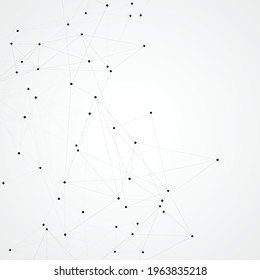 Abstract icon with network dots. Art element. Vector icon. Social network. Line symbol. Low polygon. Digital science technology concept. Abstract background wallpaper