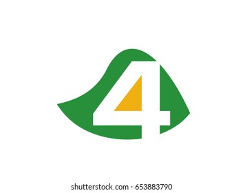 Abstract icon for number 4 logo
