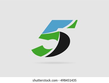 Abstract icon for number 5

