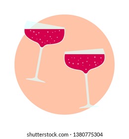 Abstract icon on white backdrop. Wine glass icon vector illustration. Sign, symbol, element. Wineglass outline vector icon. White background. Transparent background. Restaurant concept