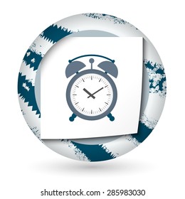 Abstract icon with paper and alarm clock