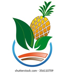 Abstract icon of pineapple fruit